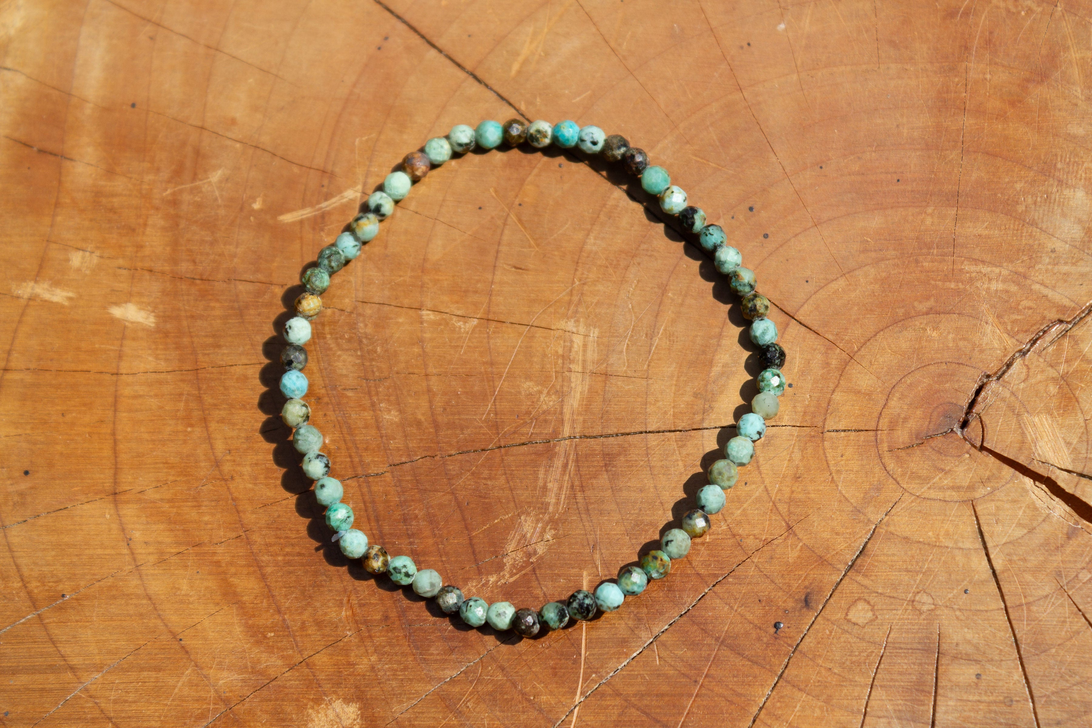 Bracelet de turquoise verte fin