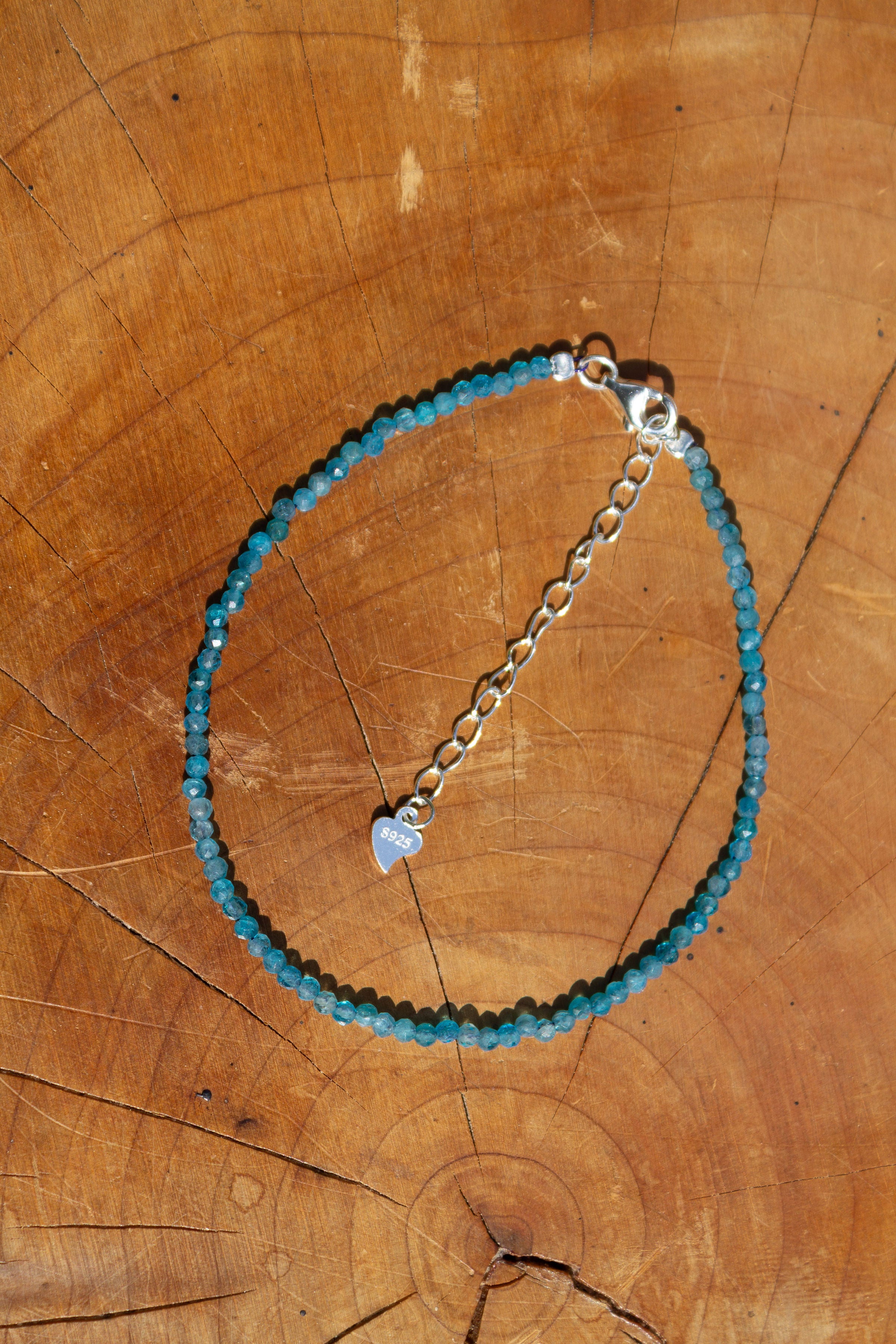 Bracelet d apatite bleue