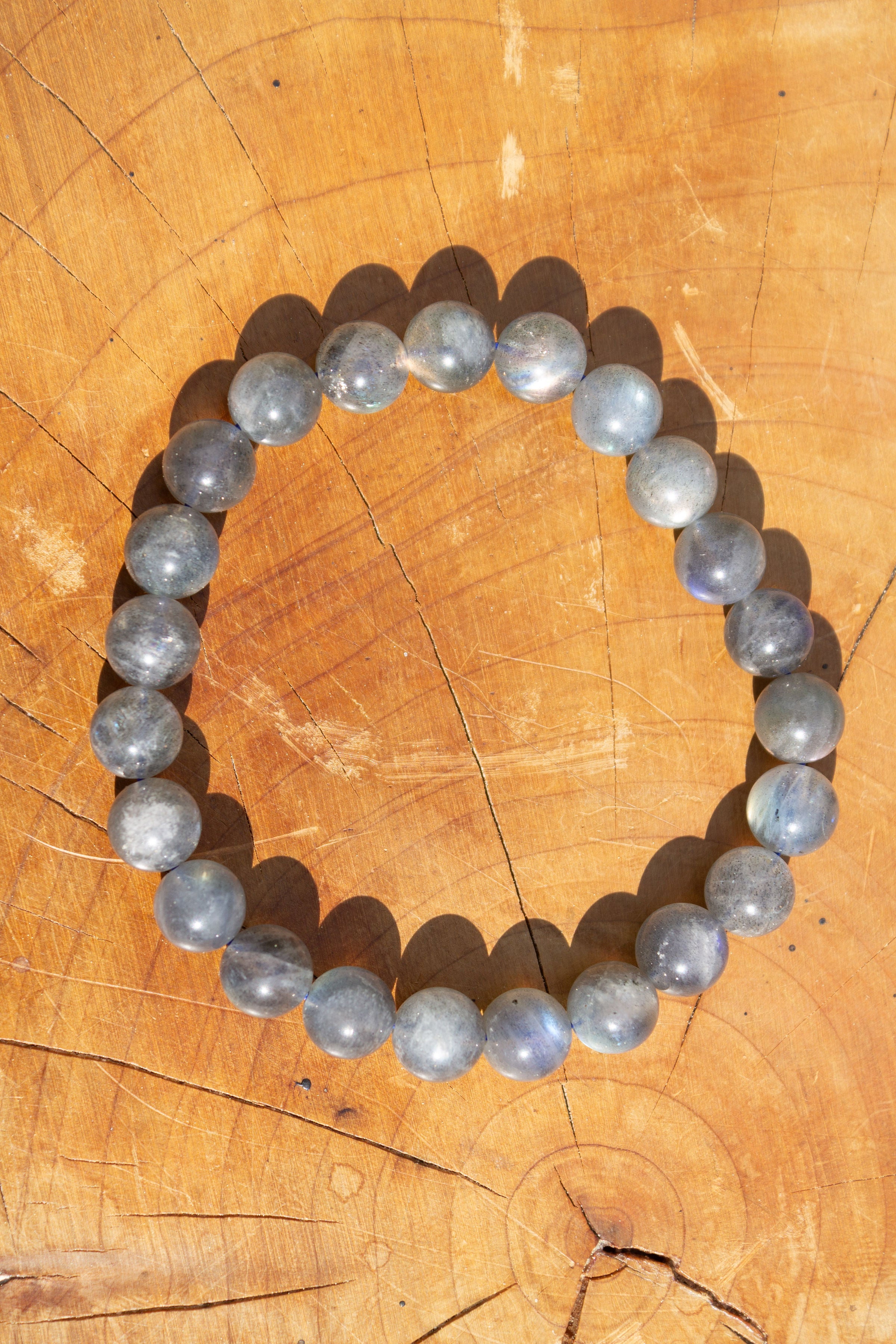 Bracelet de labradorite grise