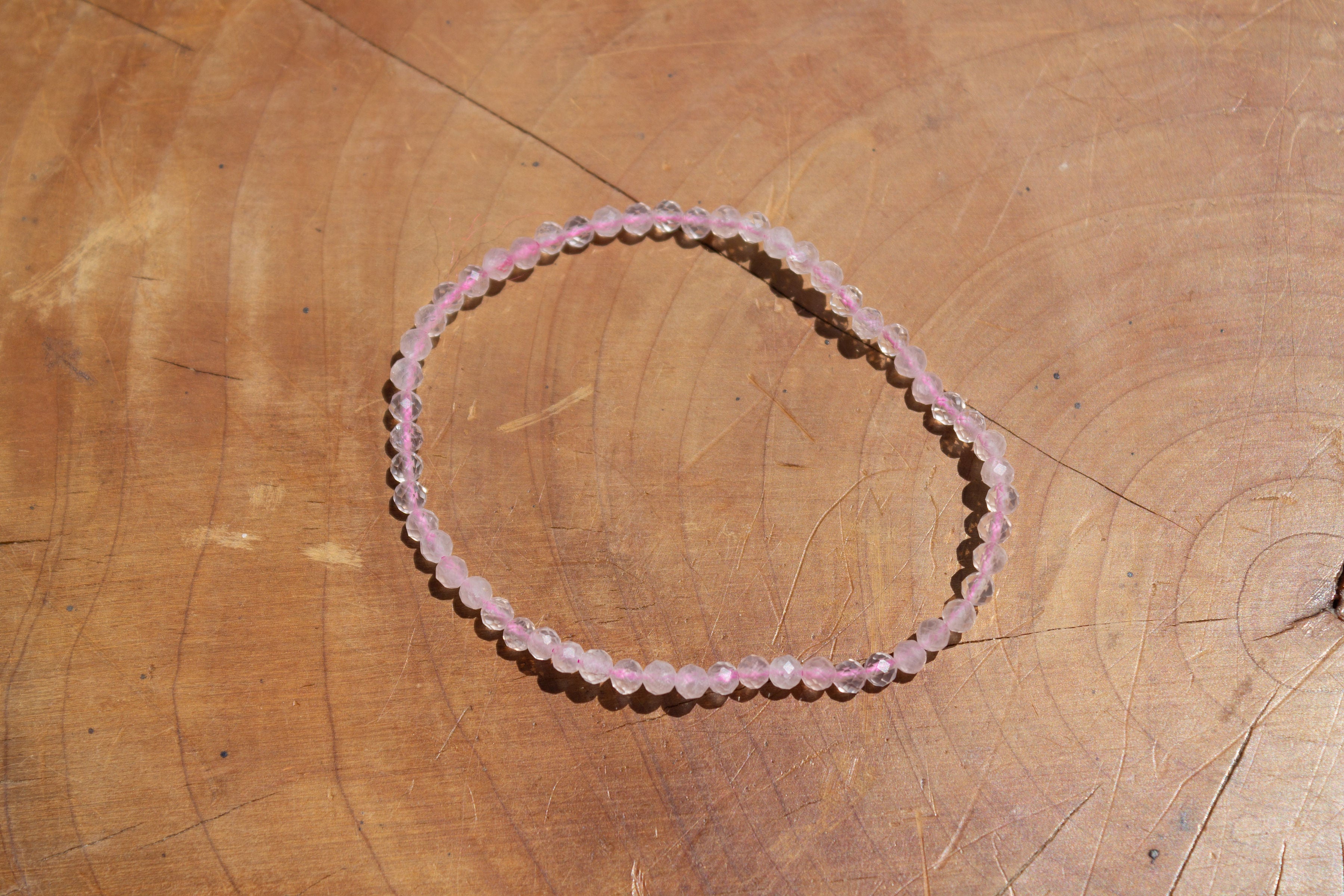 Bracelet de quartz rose fin