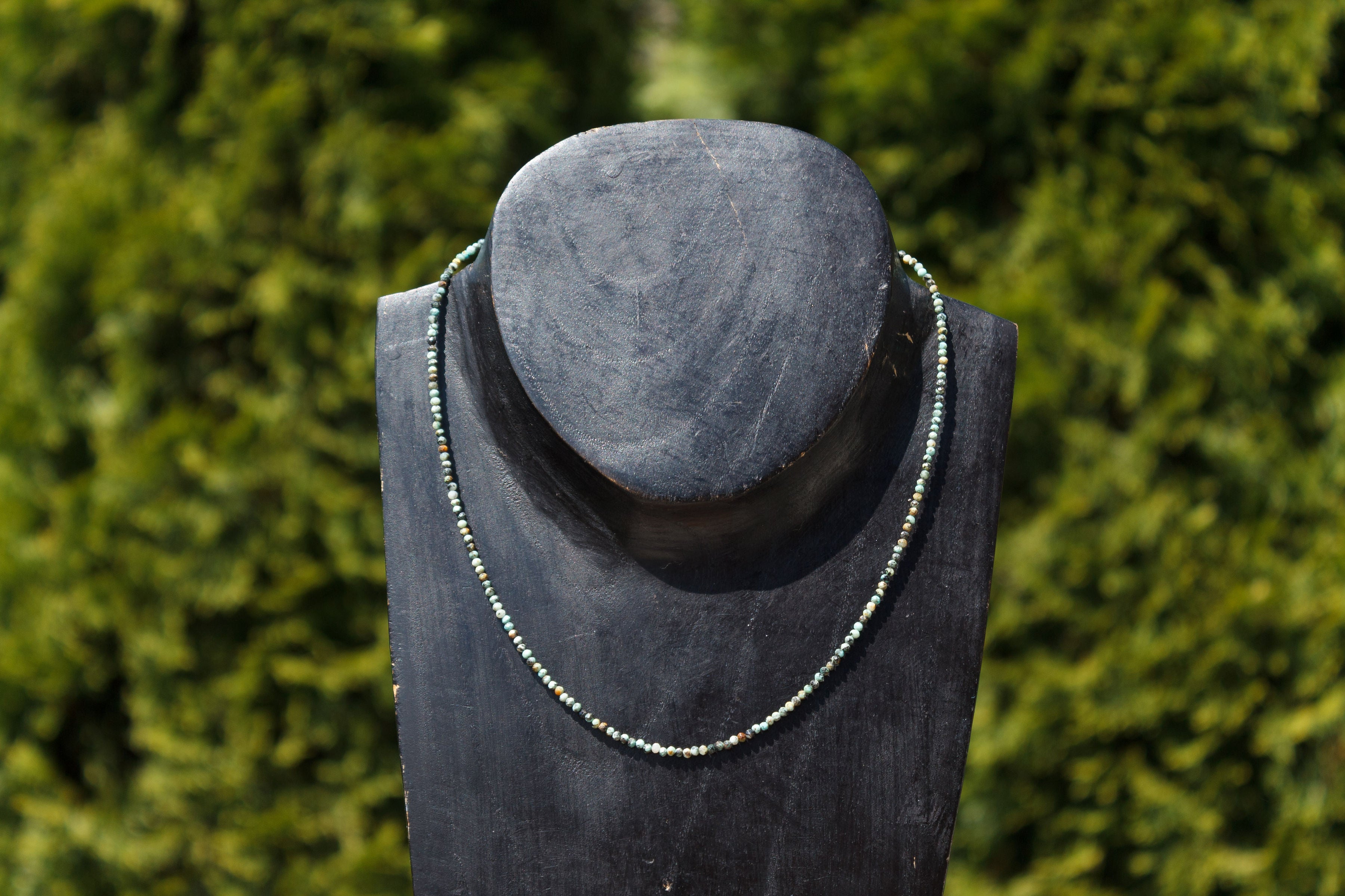 Collier turquoise verte exta fin