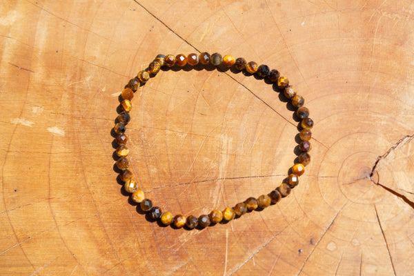 Bracelet oeil de tigre (perles facettées de 3-4mm)